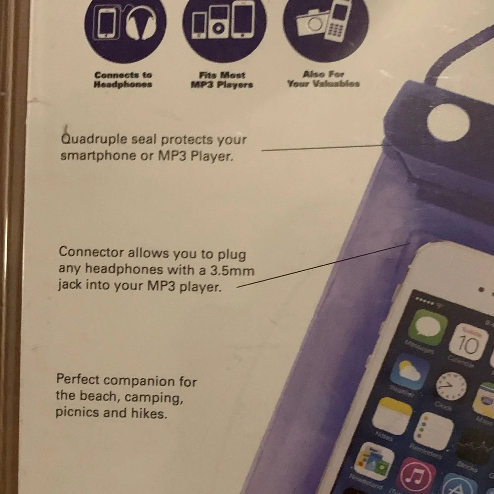 Water Resistant Phone Pouch - Blue